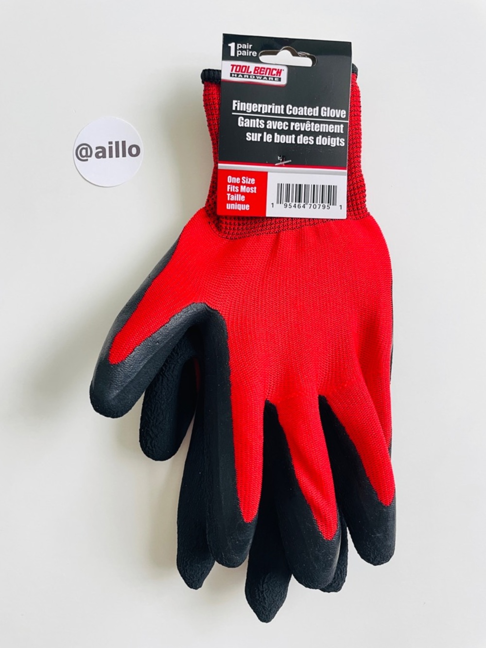 Tool Bench Fingerprint Coated Glove, red